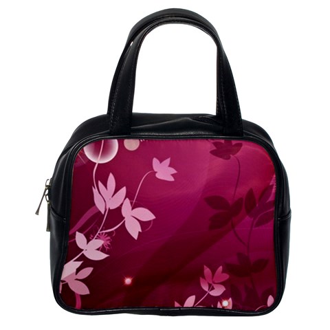 Pink Flower Art Classic Handbag (One Side) from ArtsNow.com Front
