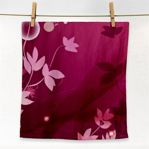 Pink Flower Art Face Towel from ArtsNow.com Front