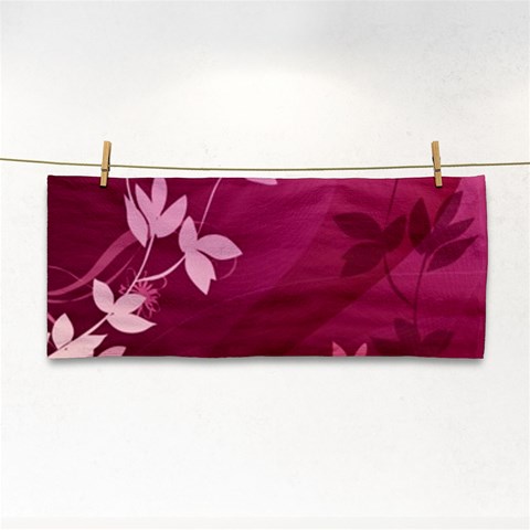 Pink Flower Art Hand Towel from ArtsNow.com Front