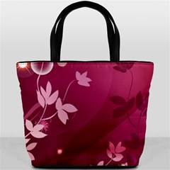 Pink Flower Art Bucket Bag from ArtsNow.com Front