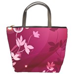 Pink Flower Art Bucket Bag