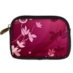 Pink Flower Art Digital Camera Leather Case