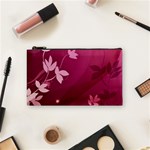 Pink Flower Art Cosmetic Bag (Small)