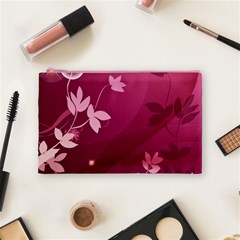 Pink Flower Art Cosmetic Bag (Medium) from ArtsNow.com Front
