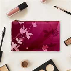 Pink Flower Art Cosmetic Bag (Medium) from ArtsNow.com Front