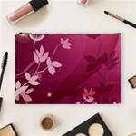 Pink Flower Art Cosmetic Bag (Large)