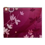 Pink Flower Art Cosmetic Bag (XL)