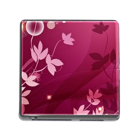 Pink Flower Art Memory Card Reader (Square 5 Slot) from ArtsNow.com Front
