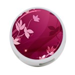 Pink Flower Art 4-Port USB Hub (Two Sides)