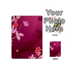 Pink Flower Art Playing Cards 54 (Mini) from ArtsNow.com Front - Heart9