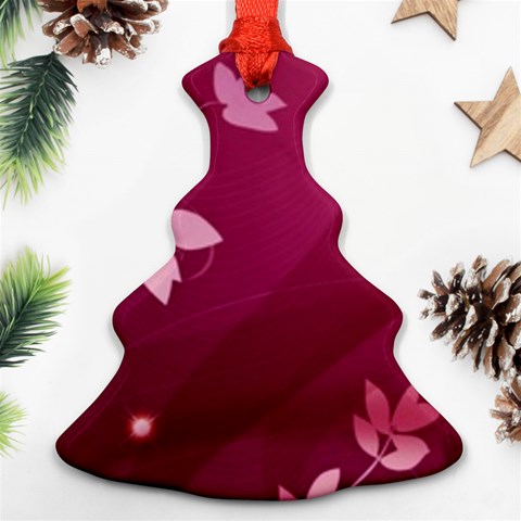 Pink Flower Art Christmas Tree Ornament (Two Sides) from ArtsNow.com Front