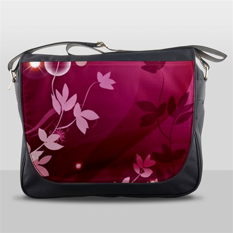 Pink Flower Art Messenger Bag from ArtsNow.com Front