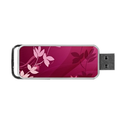 Pink Flower Art Portable USB Flash (One Side) from ArtsNow.com Front