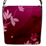 Pink Flower Art Flap Closure Messenger Bag (S)