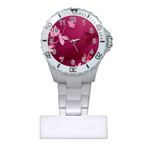 Pink Flower Art Plastic Nurses Watch from ArtsNow.com Front