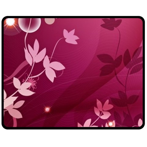 Pink Flower Art Double Sided Fleece Blanket (Medium) from ArtsNow.com 58.8 x47.4  Blanket Front