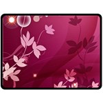 Pink Flower Art Double Sided Fleece Blanket (Large)