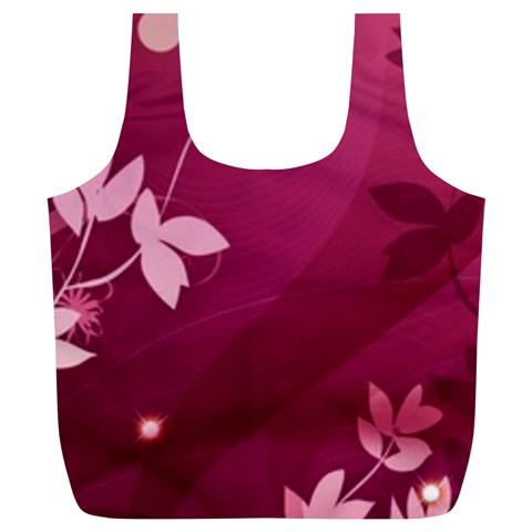 Pink Flower Art Full Print Recycle Bag (XL) from ArtsNow.com Front