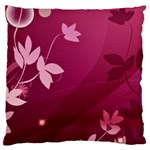 Pink Flower Art Standard Flano Cushion Case (One Side)