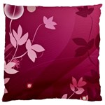 Pink Flower Art Standard Flano Cushion Case (Two Sides)