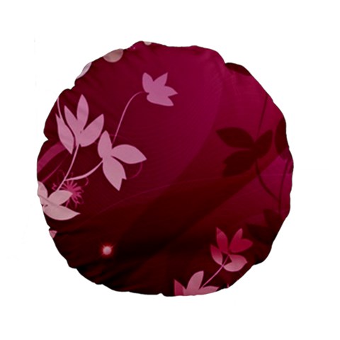 Pink Flower Art Standard 15  Premium Flano Round Cushion  from ArtsNow.com Front