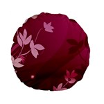 Pink Flower Art Standard 15  Premium Flano Round Cushion 