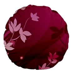 Pink Flower Art Large 18  Premium Flano Round Cushion  from ArtsNow.com Front