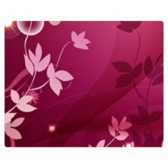 Pink Flower Art Double Sided Flano Blanket (Medium) from ArtsNow.com 60 x50  Blanket Back