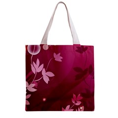 Pink Flower Art Zipper Grocery Tote Bag from ArtsNow.com Front