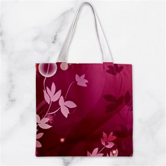 Pink Flower Art Zipper Grocery Tote Bag from ArtsNow.com Front