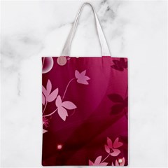 Pink Flower Art Zipper Classic Tote Bag from ArtsNow.com Front