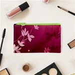 Pink Flower Art Cosmetic Bag (XS)