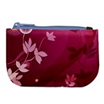 Pink Flower Art Large Coin Purse