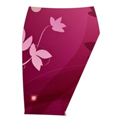 Pink Flower Art Midi Wrap Pencil Skirt from ArtsNow.com  Front Right 