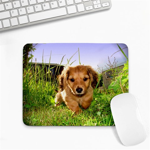 Puppy In Grass Small Mousepad from ArtsNow.com Front