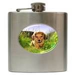 Puppy In Grass Hip Flask (6 oz)