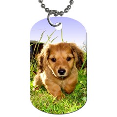 Puppy In Grass Dog Tag (Two Sides) from ArtsNow.com Front