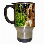 Puppy In Grass Travel Mug (White)