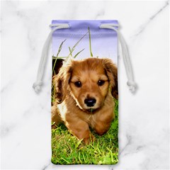 Puppy In Grass Jewelry Bag from ArtsNow.com Front