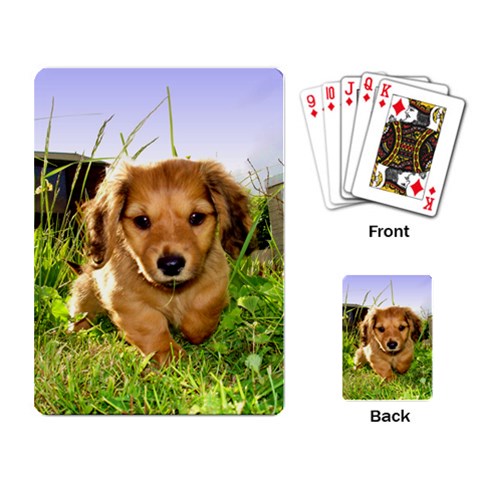 Puppy In Grass Playing Cards Single Design from ArtsNow.com Back