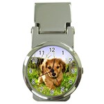 Puppy In Grass Money Clip Watch