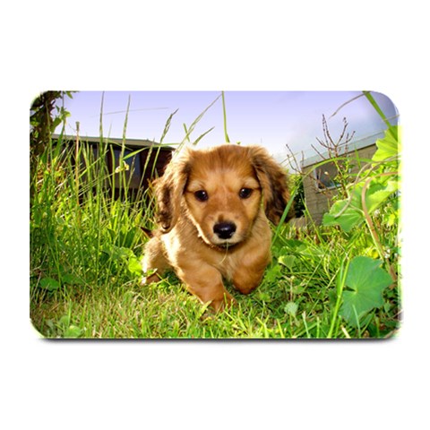 Puppy In Grass Plate Mat from ArtsNow.com 18 x12  Plate Mat