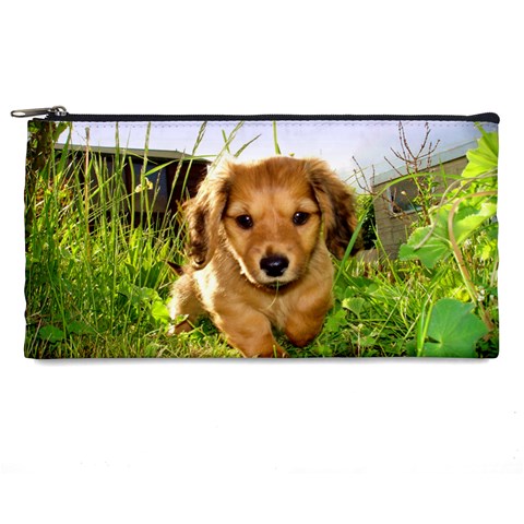 Puppy In Grass Pencil Case from ArtsNow.com Front