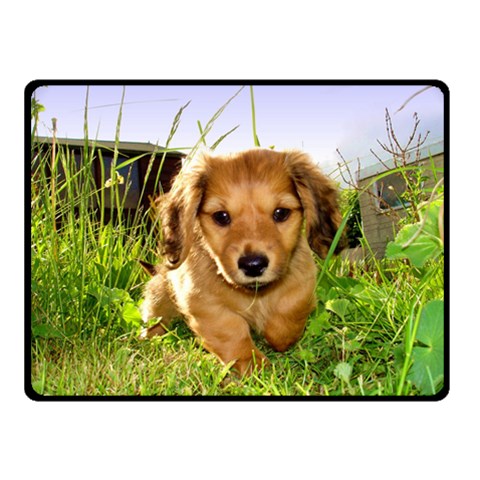 Puppy In Grass Fleece Blanket (Small) from ArtsNow.com 50 x40  Blanket Front
