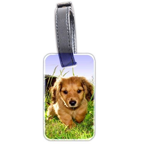 Puppy In Grass Luggage Tag (two sides) from ArtsNow.com Front