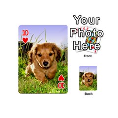 Puppy In Grass Playing Cards 54 (Mini) from ArtsNow.com Front - Heart10