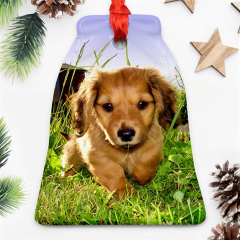 Puppy In Grass Ornament (Bell) from ArtsNow.com Front