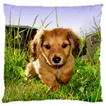 Puppy In Grass Large Cushion Case (One Side)