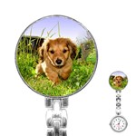 Puppy In Grass Stainless Steel Nurses Watch