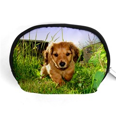 Puppy In Grass Accessory Pouch (Medium) from ArtsNow.com Front